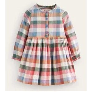 Mini Boden Flannel Ruffle Gingham check dress
